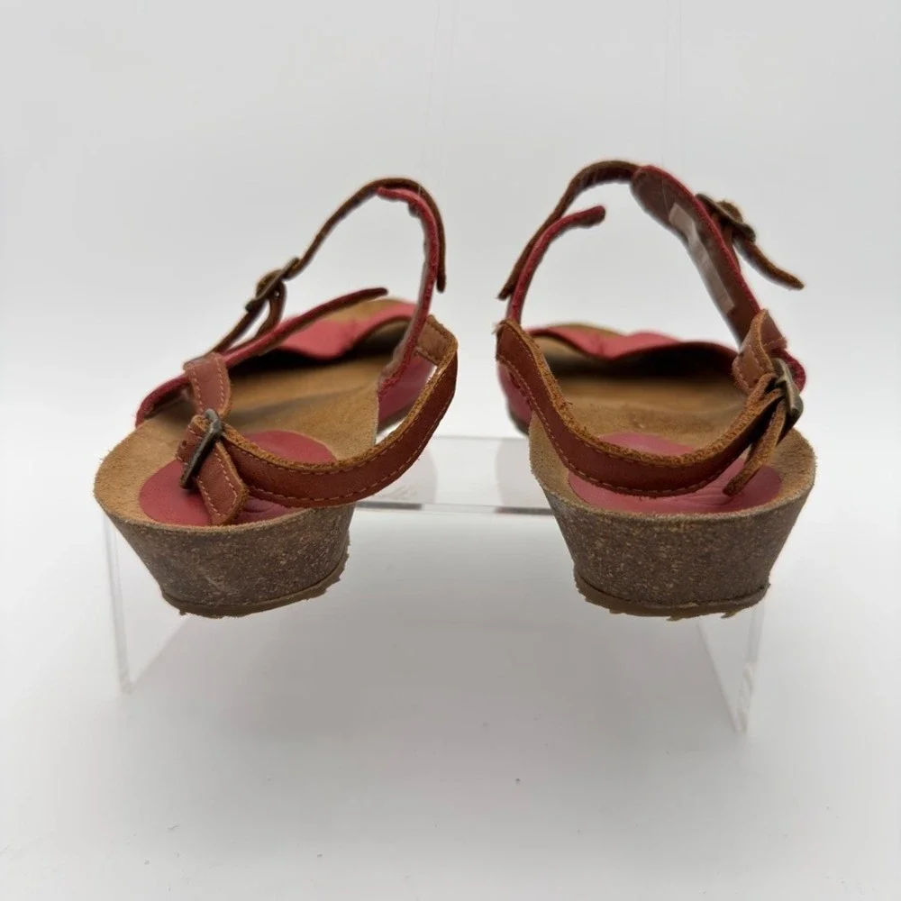 Sergio Tomani Leather Slingback Comfort Sandals Coral Pink EU 40 Womens